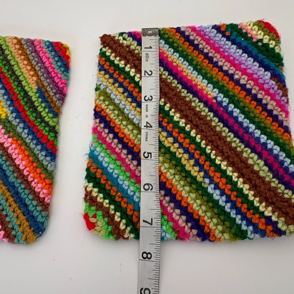 Colorful Vintage Mid-Century Modern Crocheted Coasters